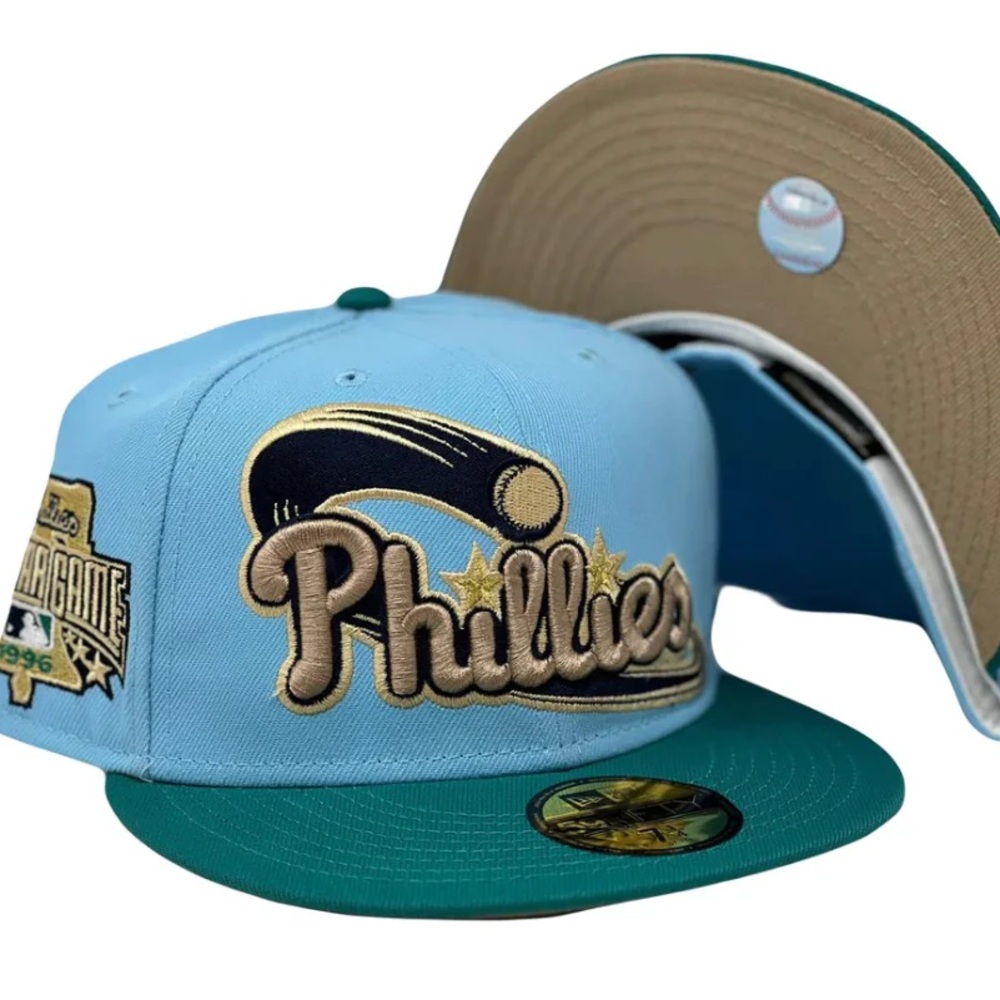 New Era 5950 Philadelphia Phillies Cap Size Green and Blue All Star Game 7 3/4